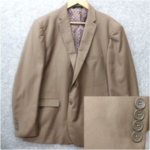 Slim Fit Performance Blazer Men 46R Taupe Super 140s Suit Jacket GIORGIO SANETTI